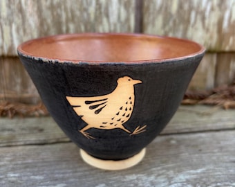 Hand thrown chicken bowl, cereal bowl, soup bowl, dessert bowl, small bowl, 16 oz