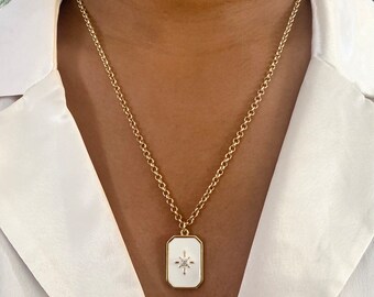 ネックレス・ペンダント Goti Long Necklace With Gold-Plated Geometric Pendant Long, Gold-plated Necklace With Zirconia Star Pendant