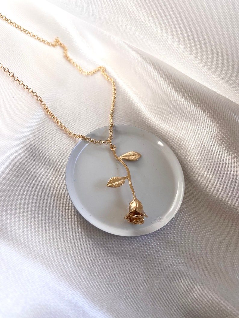 Download Collana con ciondolo rosa Gioielli d'oro 24 k Regalo per | Etsy