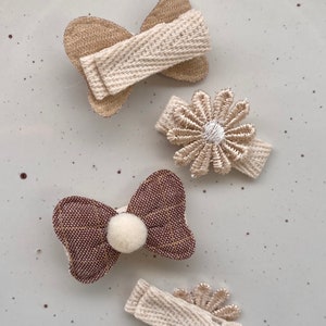 Haarspangen Set Enola / Kinder Haarclips klein / Blumen Haar Accessoires / Haarschleife Haarspange mit Schleife / Geschenk für Mädchen Bild 5
