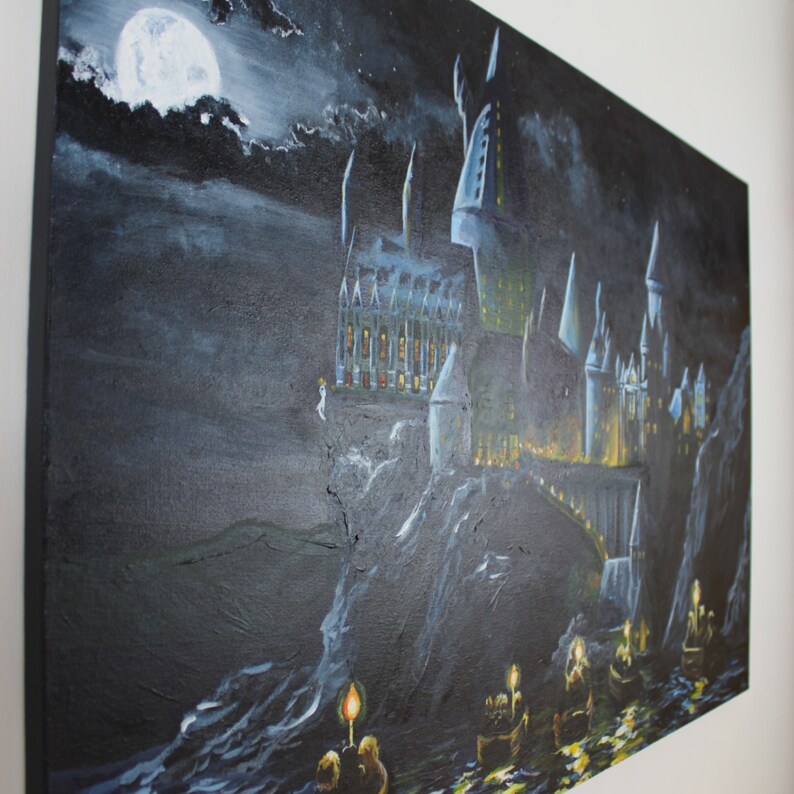 Hogwarts Original Painting, hogwarts, Acrylic Painting, Harry Potter