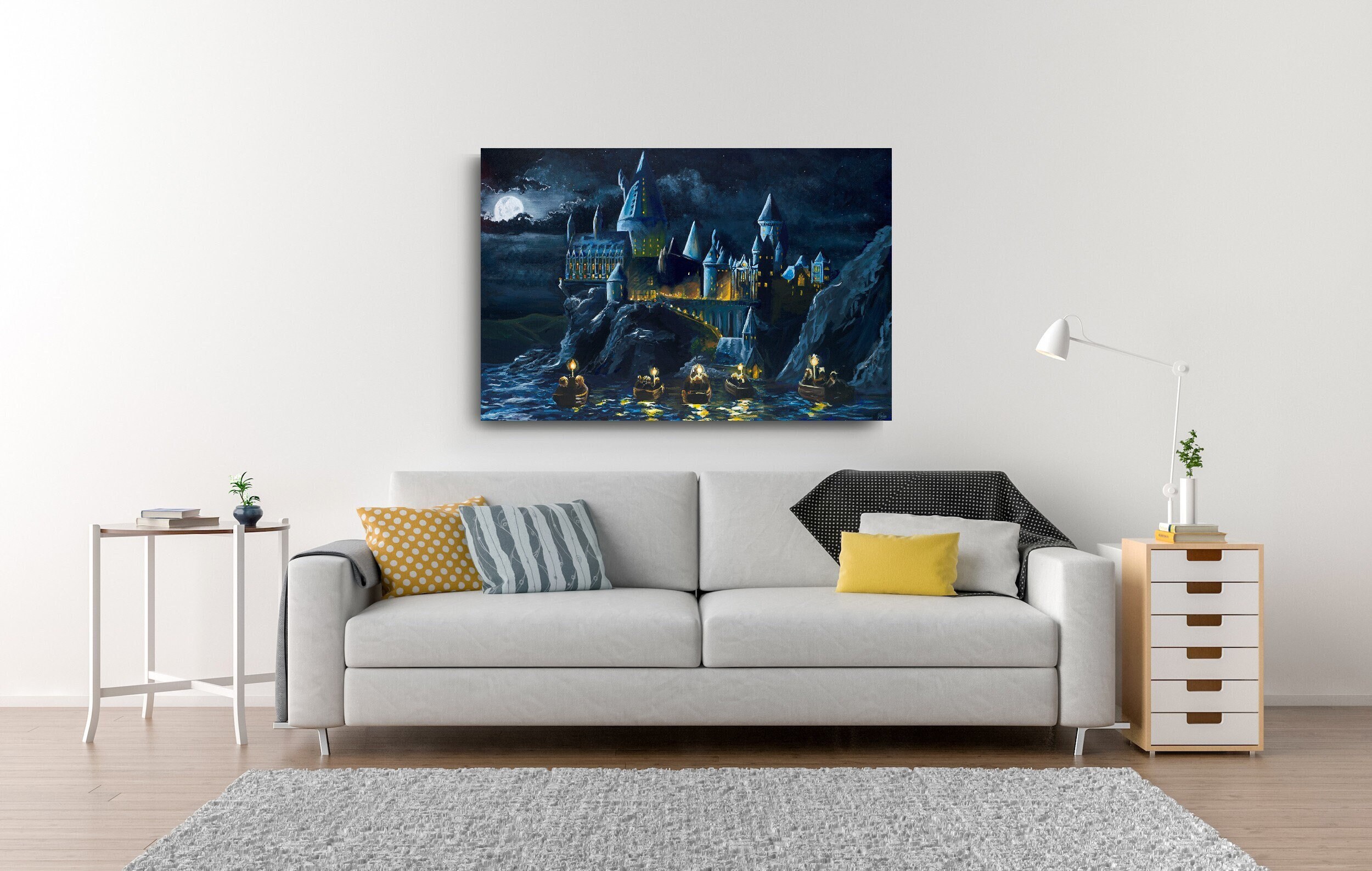 Hogwarts Original Painting, hogwarts, Acrylic Painting, Harry Potter