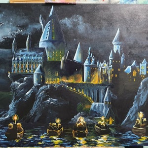 Hogwarts Original Painting, hogwarts, Acrylic Painting, Harry Potter ...