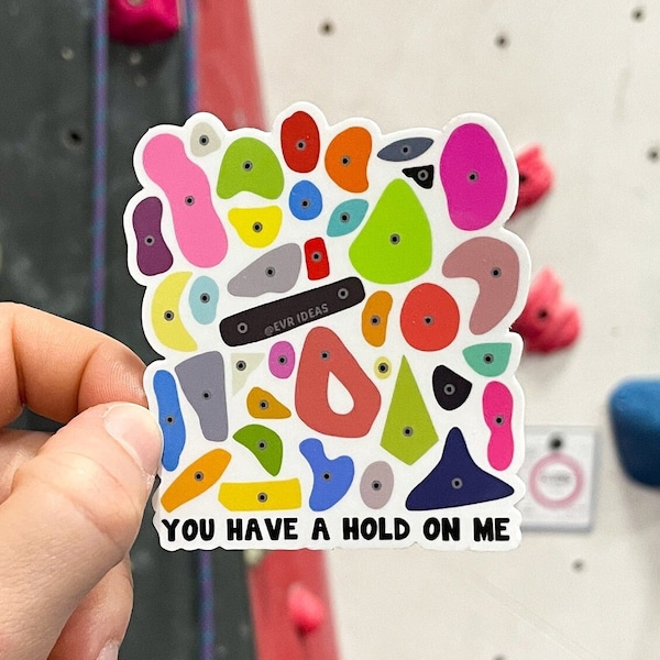 You Have A HOLD On Me Die Cut Sticker | Punny Climbing Water Bottle Sticker