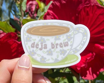 DEJA BREW Die Cut Sticker | Cute Hydro Flask Sticker