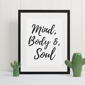 Mind Body Soul | Downloadable Art Print | Digital Download Art | Digital Wall Print | Minimalist Wall Art | Instant Download Art