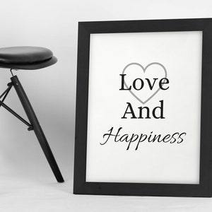 Liebe und Glück | Digitale Wandkunst | Digitaler Download Druck | Herunterladbare Druckkunst | Digitale Wanddekoration | Sofortiger Download Druck