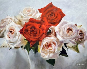 Valentine 14x11, Floral Oil Painting