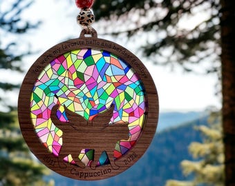 Custom cat memorial Suncatcher, pet loss gift, personalized cat Suncatcher, sympathy gift, pet remembrance