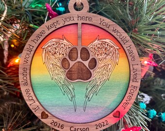 Pet memorial ornament, Custom pet ornament, Rainbow bridge ornament, Sympathy gift pet loss, Custom cat ornament, dog ornament