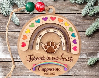Pet memorial ornament, Pet loss gift, Custom pet ornament, Rainbow bridge gift, Sympathy gift pet loss, Custom cat ornament, dog ornament