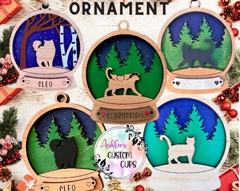 Custom cat ornament, Gift for cat lover, Pet Christmas Ornament, Personalized cat ornament, Christmas cat decor, Custom pet ornament