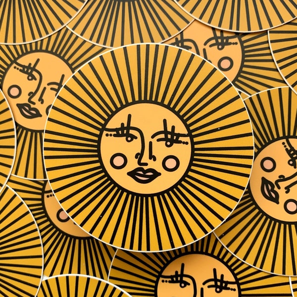 Sunshine Sun Vinyl Sticker | Boho Sticker | Waterproof