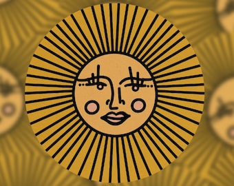 Sunshine Sun Vinyl Sticker | Boho Sticker | Waterproof