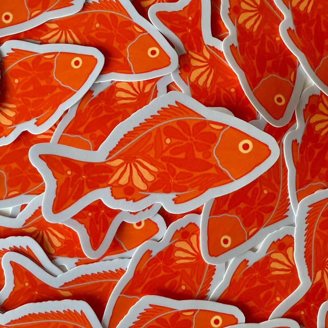 Floral Red Snapper - Vinyl Sticker | Florida Fish | Snapper Sticker - Etsy