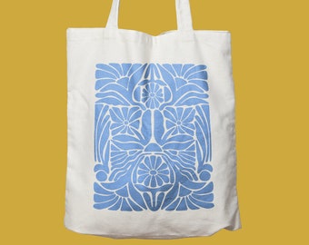 Abstract Floral Tote Bag — Locally Screen Printed