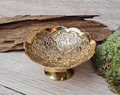 Smoked can - smoked bowl - smoked vessel - embossed brass - 7 cm