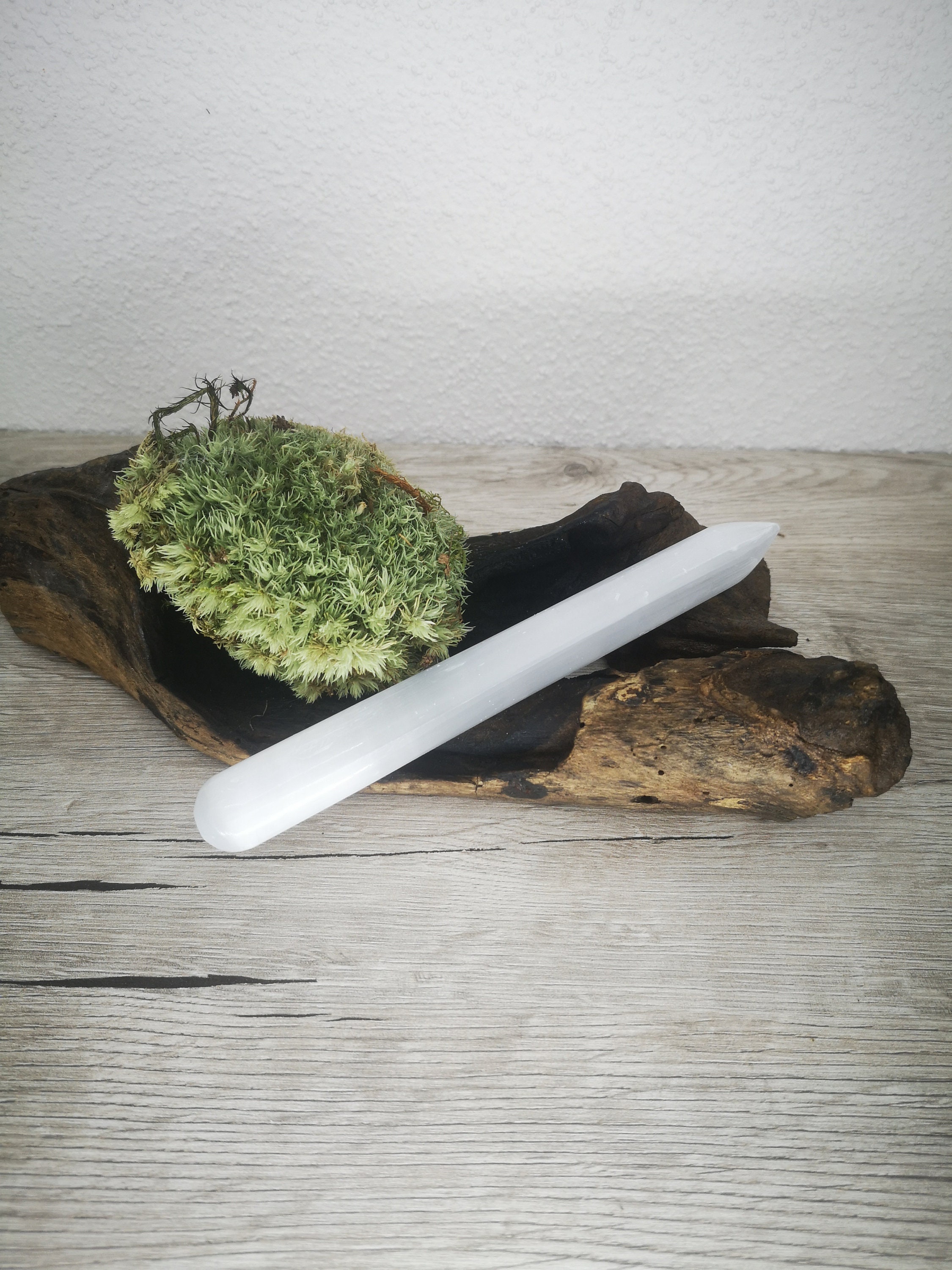 NKlaus Selenit Stab 15 X 2 Cm – Für Meditation, Aura-Reinigung & Chakra-Ausgleich, Naturstein Aus Marokko