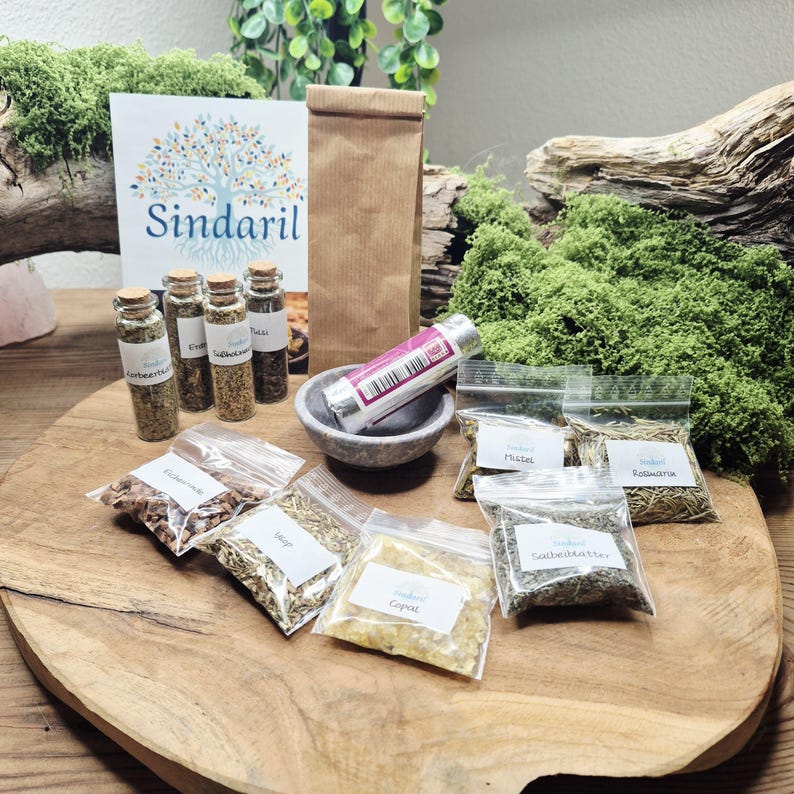 Incense Cleaning and Protection Set – 13-Piece Starter Set with Soapstone Bowl, Charcoal & Sand | Includes Explanation of 10 Herb Varieties image 3