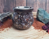 Smoked can - smoked bowl - sieve vessel - soapstone - brown