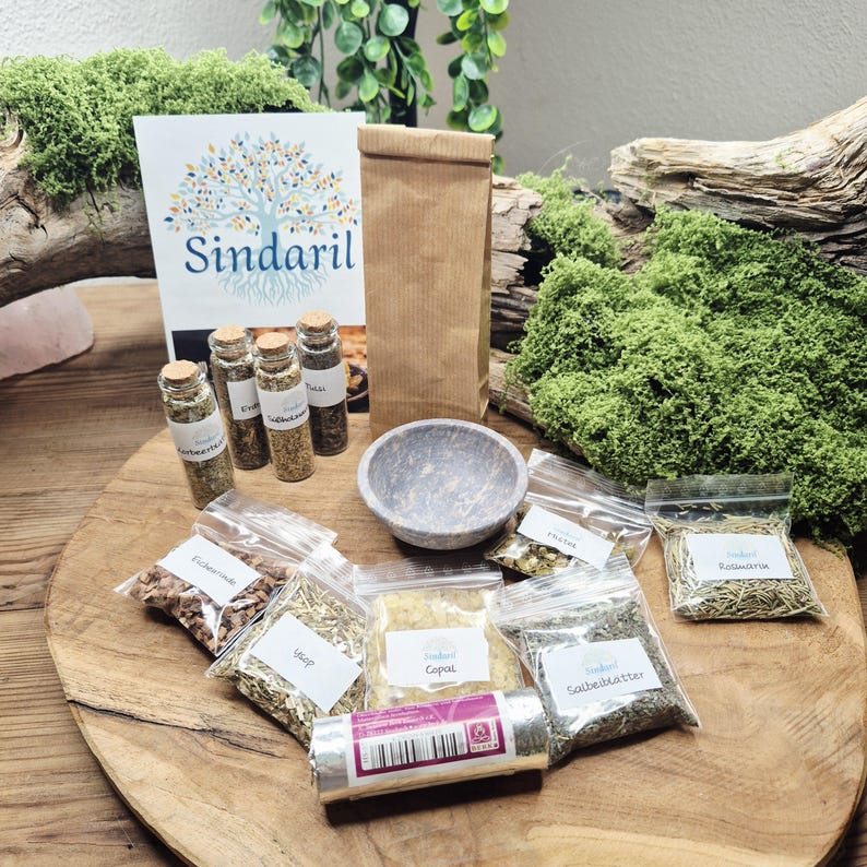Incense Cleaning and Protection Set – 13-Piece Starter Set with Soapstone Bowl, Charcoal & Sand | Includes Explanation of 10 Herb Varieties image 4