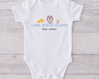 LONG BEACH ISLAND, nj Baby Onesie Gift, Summer Jersey Shore Boy Girl Unisexe. S&H gratuit!