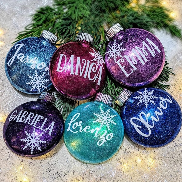 Custom Christmas Ornaments,personalized christmas ornaments,christmas custom, kid ornament,name ornament,christmas glitter balls,