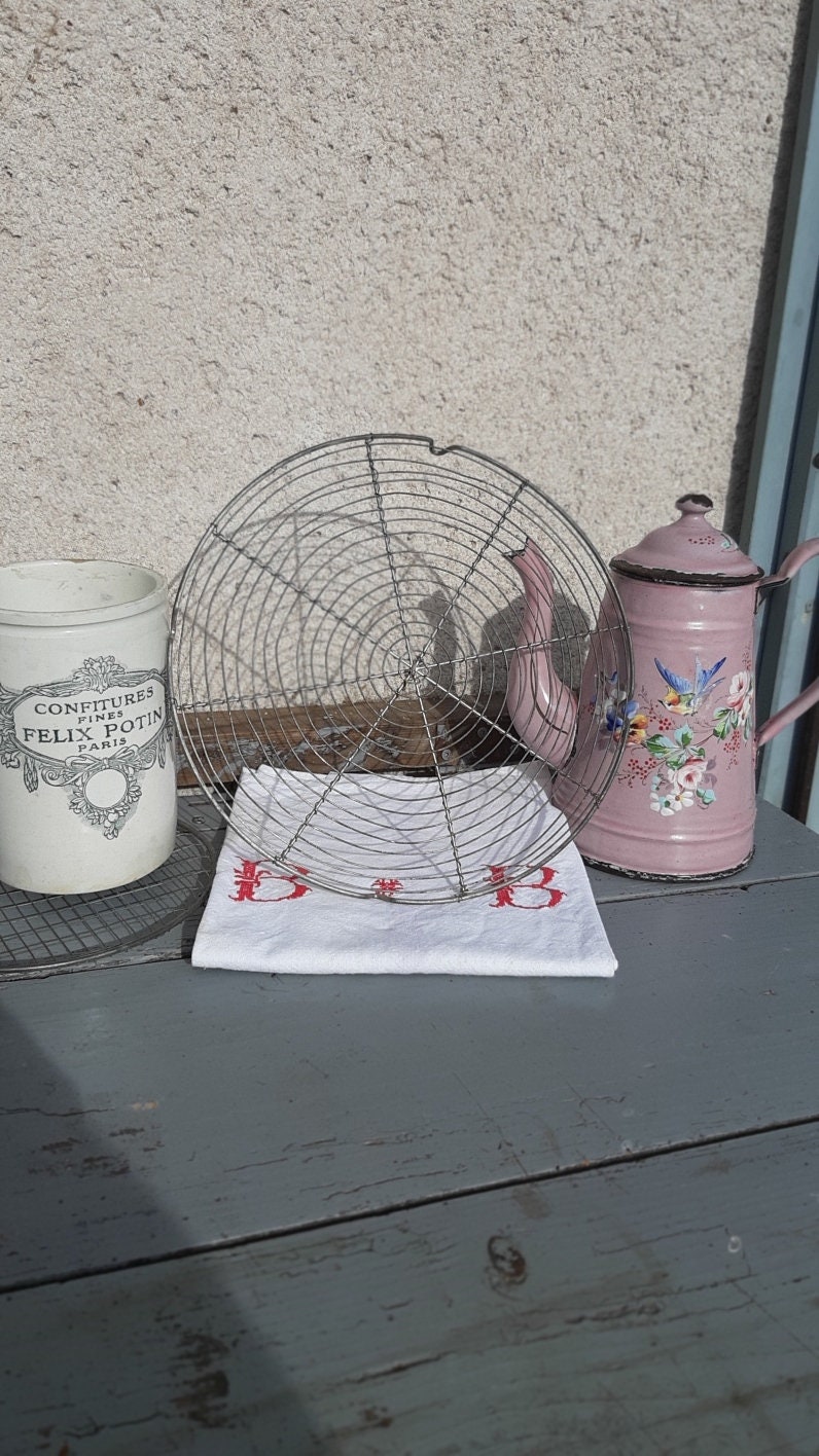 Support de Refroidissement Fil Métal Vintage Français Dessous Plat Porte-Gâteau, Grille Fer, Rack Gâ