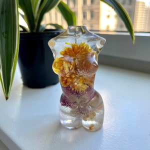 Floral Resin Goddess Woman Statue Figure