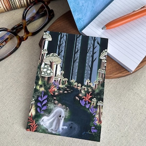 Ghost Forest Notepad Booklet Whimsical Ghost Notepad for Storybook Ghost Art Notes Ghost Forest Collectible Halloween Fall Theme Stationery