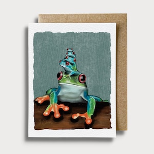 Frog Card with Envelope Tree Frog Card With Envelope Frog Lover Gift Card Frog Baby Stationery Artwork Amphibians Card For Any Occasion Card