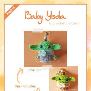 Baby Yoda Amigurumi Crochet Pattern Small & Tiny Size image 2