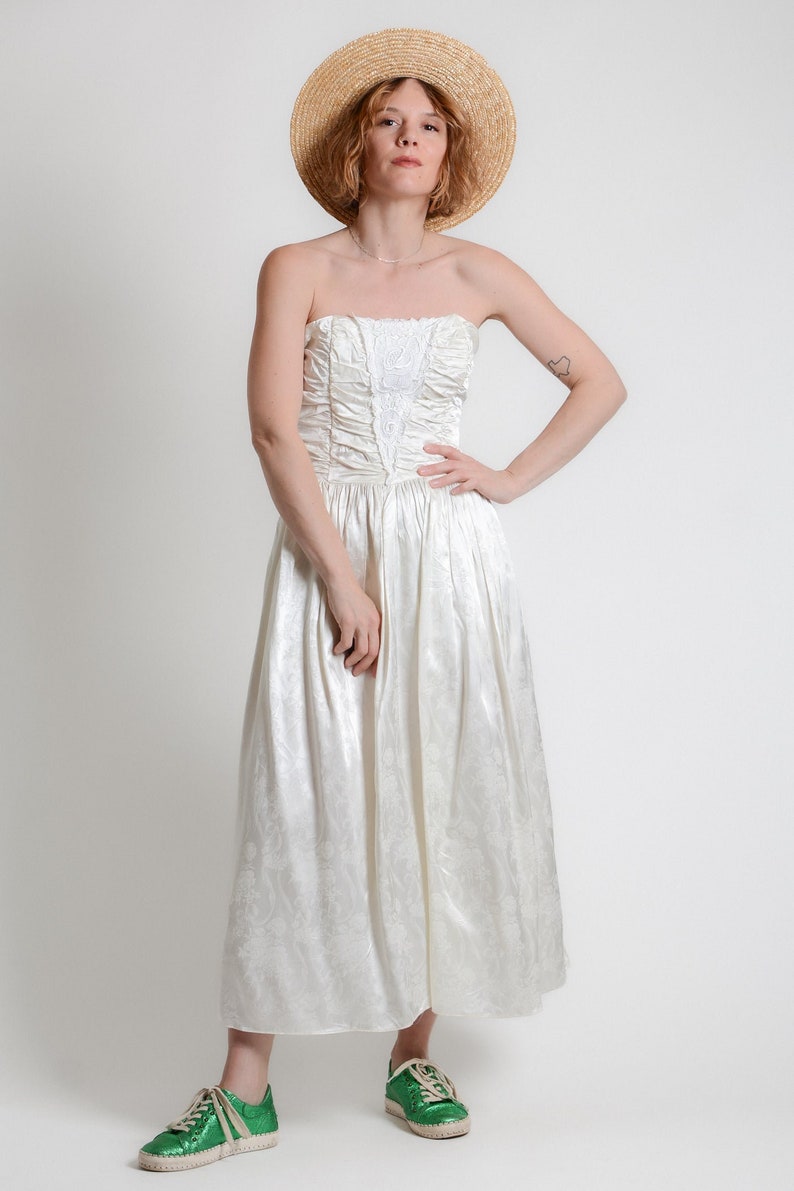 Vintage Gunne Sax 80s Strapless Evening Dress // XS image 6