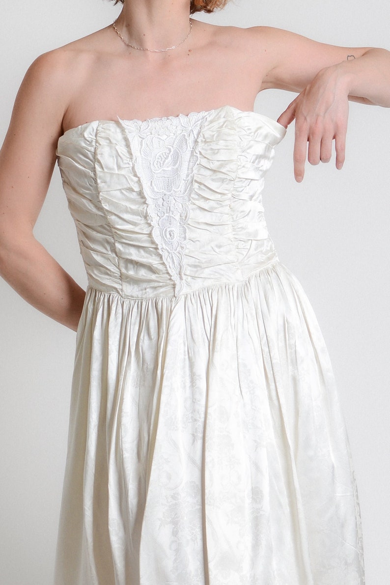 Vintage Gunne Sax 80s Strapless Evening Dress // XS image 8