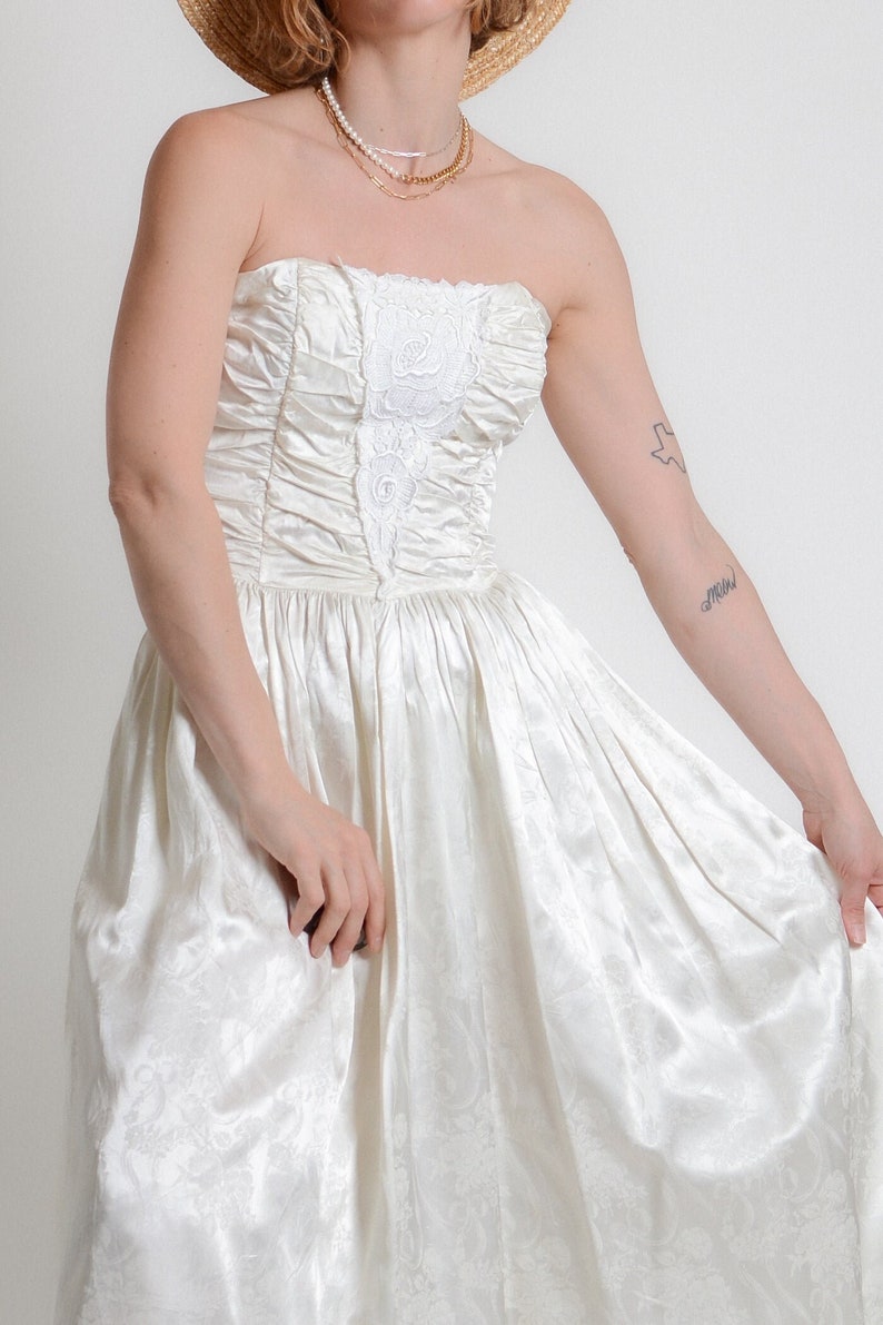 Vintage Gunne Sax 80s Strapless Evening Dress // XS image 1