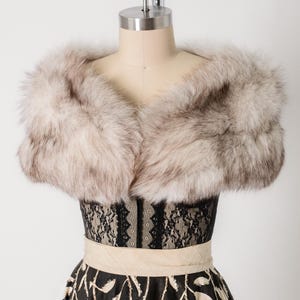 Vintage 70s Mademoiselles Fox Fur Stole Shawl // Deadstock with tags