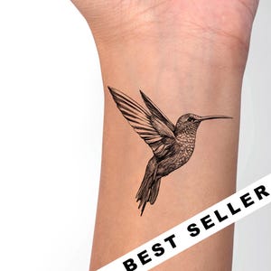 Hummingbird Temporary Tattoo: Delicate Nature-Inspired Art