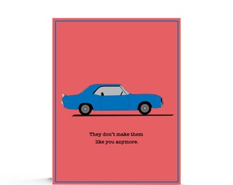 Classic Car Birthday Card | Vintage Car | Automobile Card | Classic Chevrolet Camaro | Birthday Card for Men | Car Lovers | 1969 Camaro