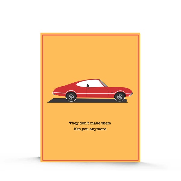 Classic Car Birthday Card | Vintage Car | Automobile Card | Classic Cutlass | Birthday Card for Men | Car Lovers