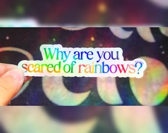 Holographic LGBTQ+ Pride 5 inch Vinyl Sticker, Waterproof for Laptop/Car