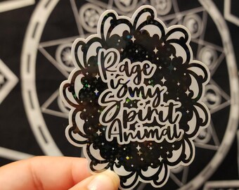 Holographic "Rage is my Spirit Animal" 3.5 inch Vinyl Sticker, Waterproof for Laptop/Car