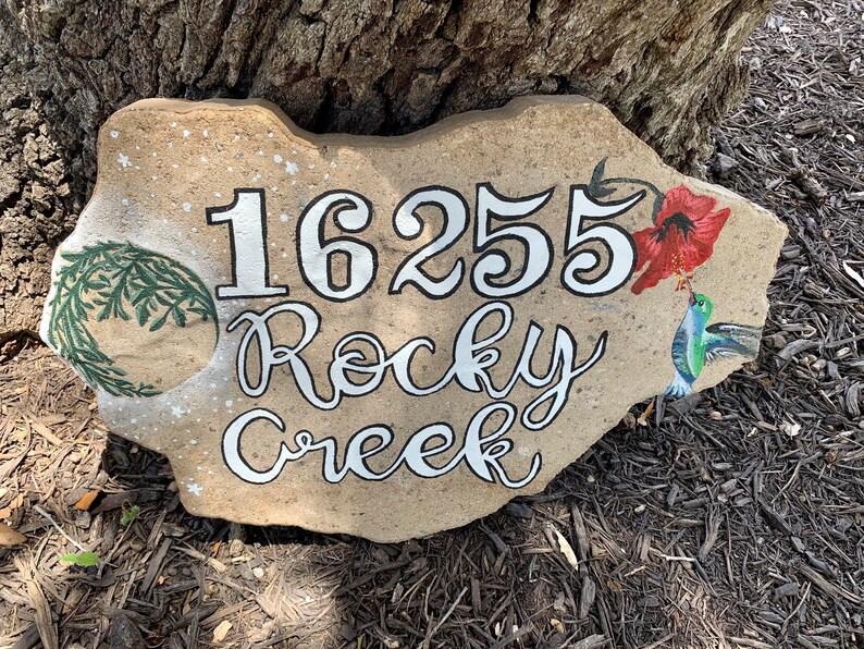 Custom Hand Painted Address Stone - Etsy