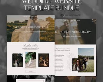 Plantilla de sitio web Squarespace 7.1 / Fotógrafo de bodas premium, diseño web moderno y elegante, marca y editor personalizable de arrastrar y soltar