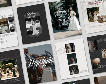 Instagram Post Templates for Wedding Photographers on Canva, Vintage Themed Customizable Posts