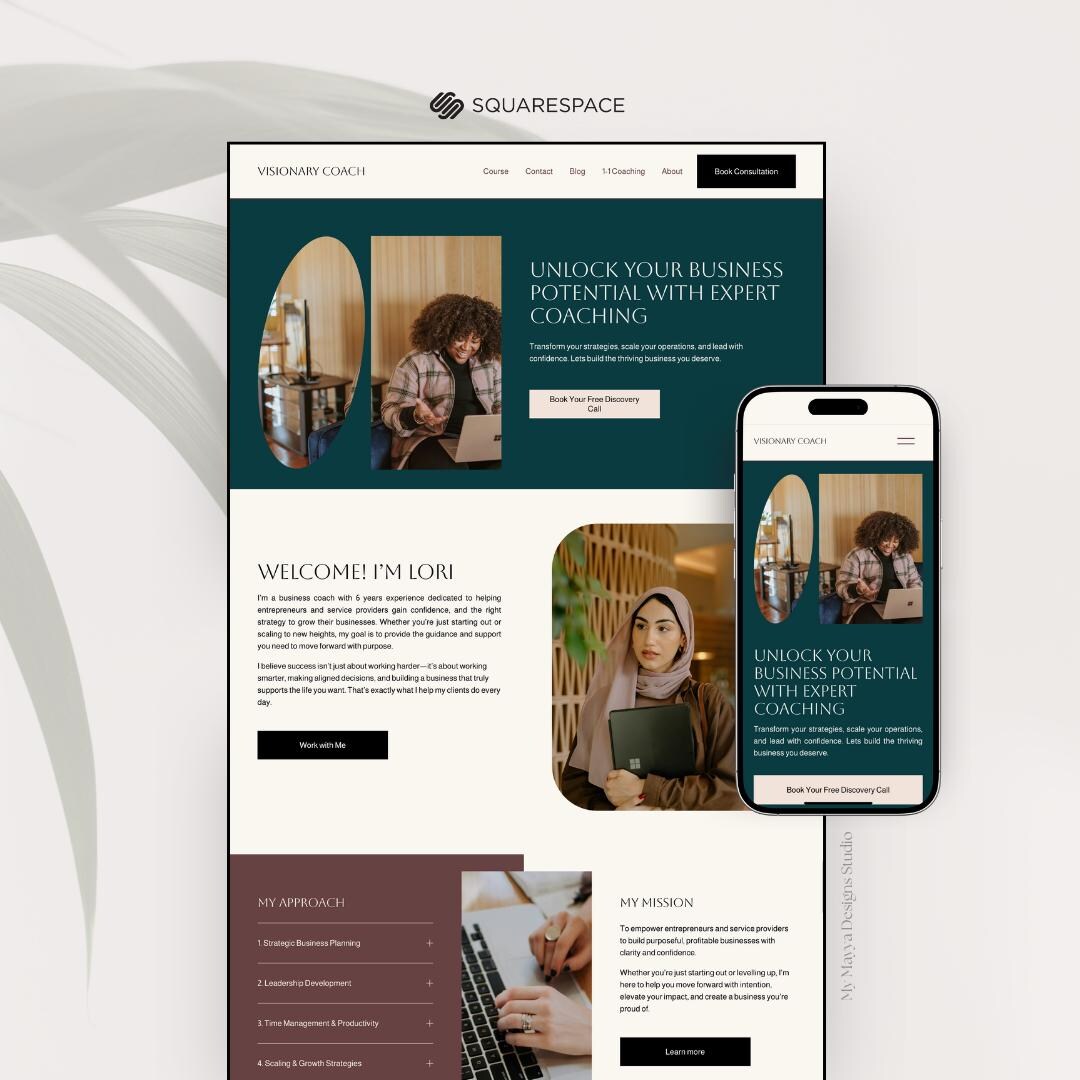 Squarespace 7.1 Website Template | Coaching Modern Stylish Web Design ...