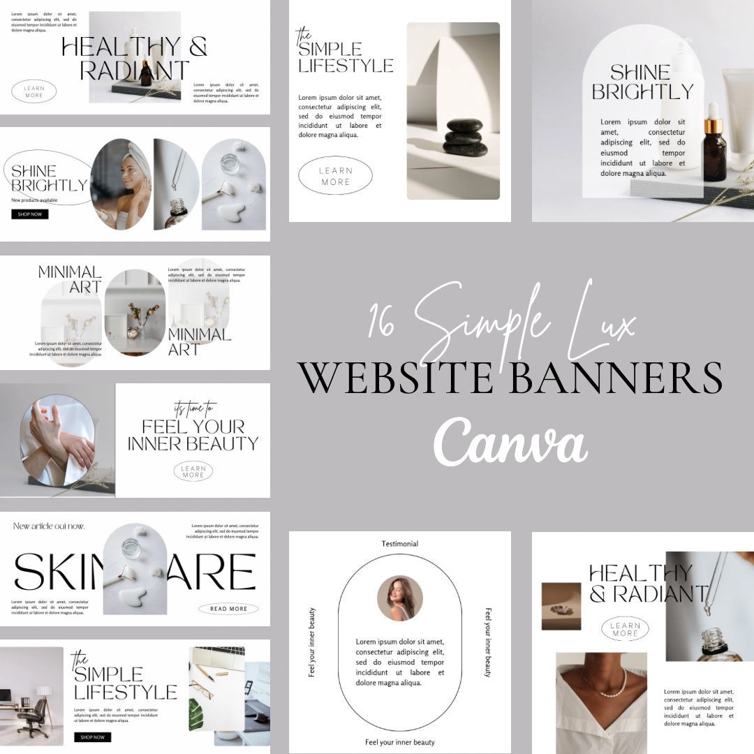 Simple Aesthetic Website Banner Template | Editable Website Banner Set ...