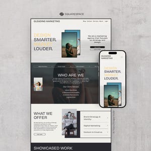 Squarespace Website Template for Creatives | Marketing Agency Site for Brand Design & Social Media Managers | DIY Editable Template