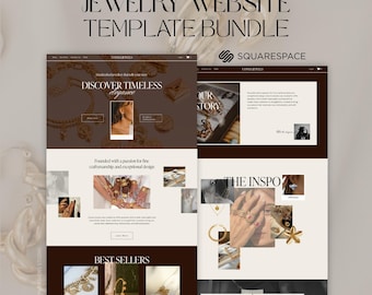 Plantilla de sitio web Squarespace 7.1 / Diseño web moderno y elegante de joyería premium con marca / Editor personalizable con función de arrastrar y soltar