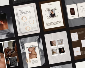 30 plantillas de Canva con estética de lujo para publicaciones de Instagram y Pinterest para negocios de joyería