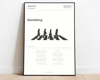 Cartel musical A3 - Impresión lírica de la canción - Los Beatles - Algo